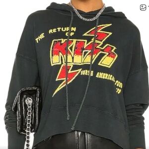 Daydreamer Black KISS Graphic Hoodie with Red and Yellow Logo